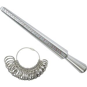 Ring Sizer Measuring Tool Metal Ring Mandrel Ring Gauge 1-13 Size with Half Size